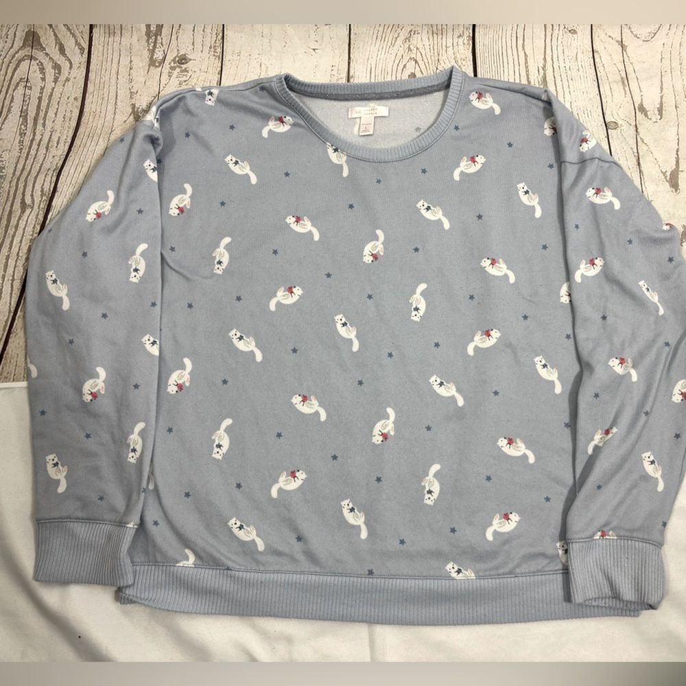 ‼️5/$25‼️ LC Lauren Conrad Intimates Pajama Sweatshirt Polar Bear - Picture 2 of 7